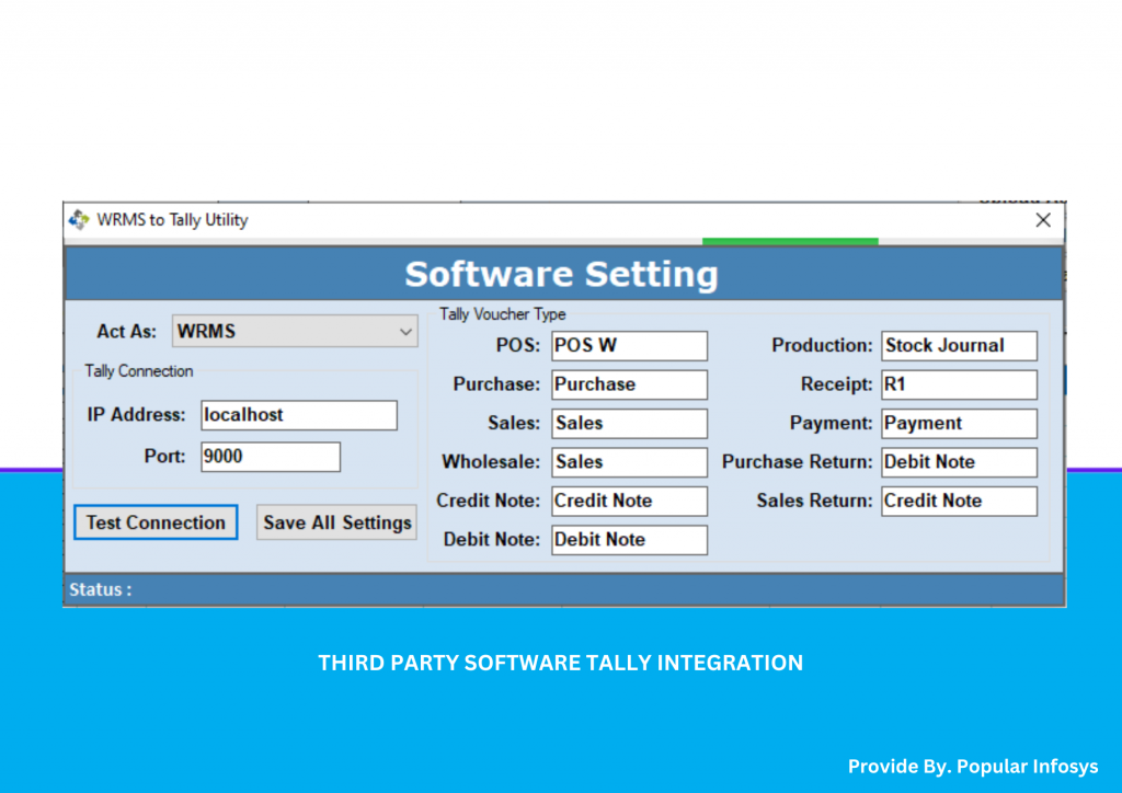 Software Setting of Tally Integration