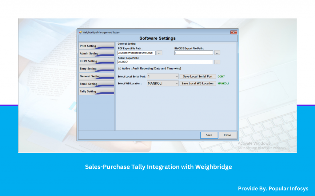 Sales Purchase Tally Integration with Weighbridge Software