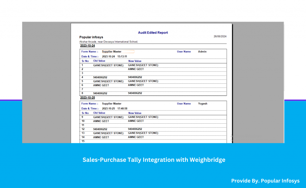 Integration with Weighbridge Sales Purchase Tally Software