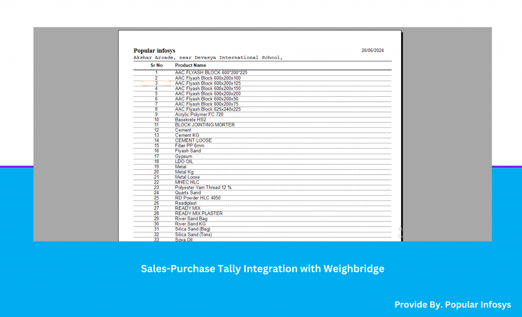 Best Software Sales Purchase Tally Integration with Weighbridge