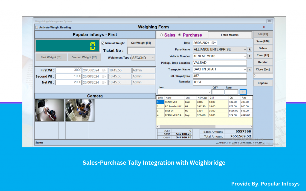 Top Software Company Sales Purchase Tally Integration with Weighbridge