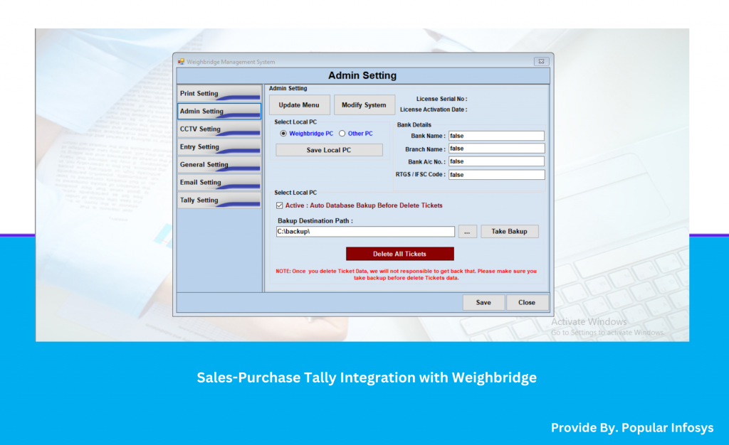 Sales Purchase Tally Integration with Weighbridge Software Company